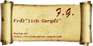 Frölich Gergő névjegykártya